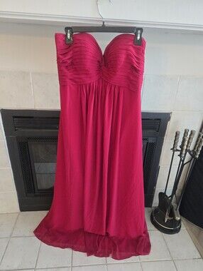Bill Levkoff Strapless Geranium Evening Gown